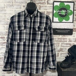 Boston Traders Black and White Plaid Men's Shirt large